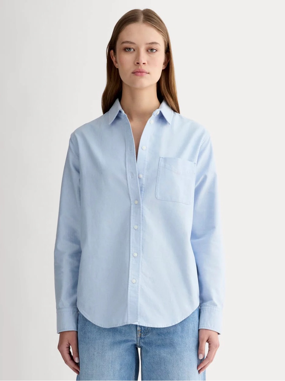 Everlane The Must-Have Relaxed Organic Cotton Oxford Shirt | Light Blue | 16